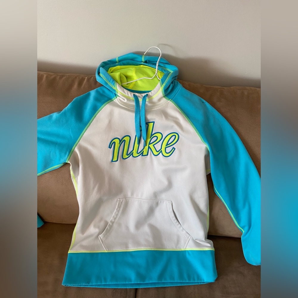 Nike Kids Turquoise and White Hoodie